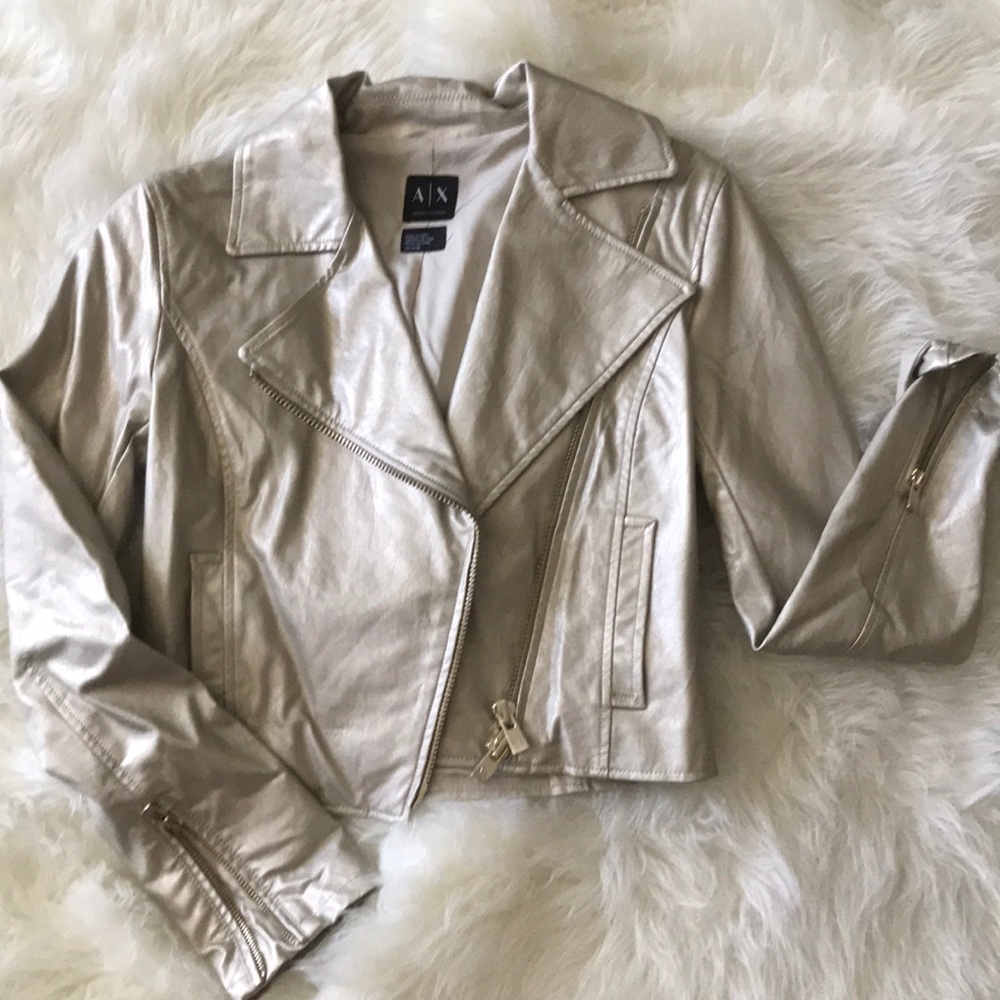 Metallic leather jacket